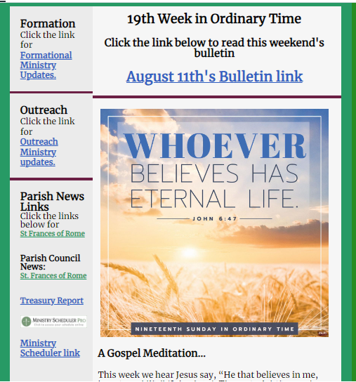 Weekly Parish Newsletter - 8/08/24