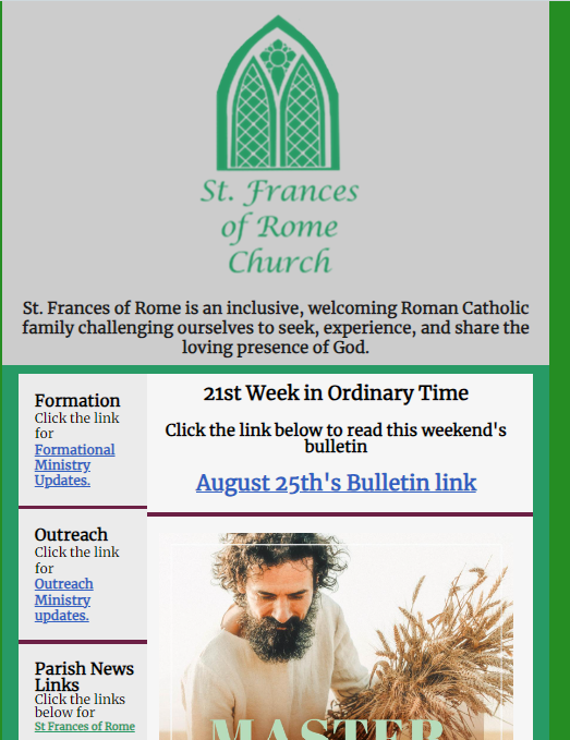 Weekly Parish Newsletter - 8/22/24