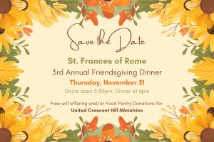 Friendsgiving Save the Date smaller file size for Newsletter